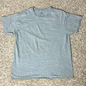 Fruit of the Loom T Shirt Men's Large L/G Platinum Gray Crew Neck